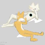1:1 4_fingers blush butt duo felid feline fellatio fingers hand_covering_face hi_res lying male male/male mammal nine_sols on_side one_eye_closed oral owlord penile petting pillow red_candle_games sex solarian yi_(nine_sols)