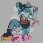  1:1 andy_fangerson anonymous_artist anthro balls balls_in_face bodily_fluids bottomless box butt clothed clothing container duo footwear genitals hi_res kd_rattical_(fortnite) leg_grab male male/male mammal murid murine musk musk_cloud musky_armpit musky_balls musky_butt musky_penis raised_arm rat rodent shirt sketch socks sweat sweaty_balls sweaty_butt sweaty_genitalia sweaty_legs sweaty_thighs tank_top thigh_grab topwear topwear_only 