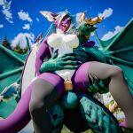  1:1 3d_(artwork) anthro balls blender_(artwork) blender_cycles_(artwork) blizzard_entertainment bodily_fluids breasts carrying_another carrying_partner claws cum cum_in_vagina cum_inside digital_media_(artwork) dracthyr dragon duo ear_piercing erection european_mythology female female_penetrated foxibiki genital_fluids genitals hair horn male male/female male_penetrating male_penetrating_female mammal membrane_(anatomy) membranous_wings mrkipler1_(modeler) mythological_creature mythological_scalie mythology namaeri nipples nude open_mouth penetration penile penile_penetration penis piercing scales scalie sex simple_background smile smoke smoke_from_mouth smoke_from_nose smoking standing standing_sex tail teeth tongue tongue_out vaginal vulva warcraft western_dragon wings 