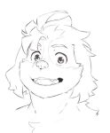  anthro canid canine canis domestic_dog floppy_ears headshot_portrait heylaw21 hisaki_(live-a-hero) lifewonders live-a-hero looking_at_viewer male mammal portrait sketch smile solo video_games 