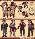  absurd_res clothed clothing colar ear_piercing eyewear glasses hi_res hyaenid male mammal model_sheet multiple_poses nipple_piercing nipples nude piercing pose ryan_santana ryanyeen simple_background solo 