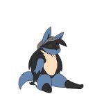  2020 anthro beanie black_body black_eyes black_fur black_hair black_inner_ear blue_body blue_fur clothing dart_(dewwydarts) dewwydarts fur generation_4_pokemon hair hat headgear headwear long_hair lucario male multicolored_body multicolored_fur nintendo pokemon pokemon_(species) simple_background simple_eyes sitting solo spikes spikes_(anatomy) tan_body tan_fur video_games white_background 