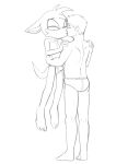  anthro bulge clothing duo fang_the_sniper fours_(artist) hi_res holding_partner human human_on_anthro interspecies kissing male male/male mammal mustela mustelid musteline sega size_difference sketch sonic_the_fighters sonic_the_hedgehog_(series) true_musteline underwear 