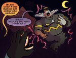 1_eye 2025 5_fingers antennae_(anatomy) anthro articulatedartisan belly belly_mouth biceps big_muscles big_pecs black_hair dialogue digital_drawing_(artwork) digital_media_(artwork) duo dusknoir english_text fingers generation_4_pokemon ghost growth hair hi_res human_to_anthro jewelry male mid_transformation moon muscle_growth musclegut muscular muscular_male necklace night nintendo nipples offscreen_character oral overweight overweight_male pecs pokeball pokemon pokemon_(species) species_transformation spirit text transformation