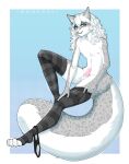  absurd_res anthro balls clothed clothing clothing_around_one_leg felid femboy genitals hi_res kondraalo legwear leopard_spots male mammal pantherine panties panties_around_one_leg panties_down partially_clothed paws penis selene_(selene) snow_leopard solo spots stockings thigh_highs underwear underwear_around_one_leg underwear_down 