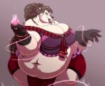  anthro badger belly big_belly big_breasts bracelet breasts cleavage clothed clothing coin digital_media_(artwork) duo ear_piercing female fur gloves_(marking) hair huge_breasts implied_transformation jewelry long_hair mammal markings midriff mila_(the_pirate&#039;s_fate) mustelid musteline obese obese_anthro obese_female open_mouth overweight overweight_anthro overweight_female piercing polar_bear simple_background smile solo the_pirate&#039;s_fate thick_thighs ursid ursine volkenfox white_body white_fur 