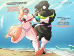  2022 absurd_res aife_meikle anthro areola artist_name barbell_piercing beach big_breasts biped black_areola black_hair black_nipples blue_eyes bodily_fluids breasts breath camel_toe canid canine canis dialogue duo english_text equid equine female hair hi_res horse huge_breasts jogging lactating mammal milk muscular muscular_anthro muscular_female nipple_barbell nipple_outline nipple_piercing nipples nyx_(tiffyjuggs) open_mouth panting patreon patreon_logo piercing running sea seaside sweat text thebigbadwolf01 water wolf 
