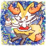  1:1 2021 :3 ambiguous_anthro ambiguous_gender annyui0611 anthro biped braixen cake candy candy_cane canid christmas christmas_clothing clothed clothed_ambiguous clothed_anthro clothing colored cutlery dessert digital_drawing_(artwork) digital_media_(artwork) digitigrade dipstick_tail food fork full-length_portrait generation_6_pokemon hi_res holding_plate holidays japanese_description kitchen_utensils licking licking_lips looking_at_viewer mammal markings mistletoe nintendo object_in_tail one_eye_closed plant pokemon pokemon_(species) portrait santa_dress shrimp_(food) snout solo tail tail_markings tongue tongue_out tools translated_description wink winking_at_viewer 