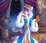 4_fingers anthro bag canid canine castle clothed clothed_anthro clothed_female clothing coin crown disney female fingers fox fur gomerz22 headdress headgear headwear maid_marian mammal multicolored_body multicolored_fur red_body red_fox red_fur robe robin_hood_(disney) royalty sign solo true_fox two_tone_body two_tone_fur white_body white_fur