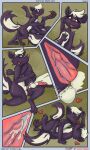  absurd_res anal animal_genitalia anthro anus ball_tuft balls bedroom_eyes blush bodily_fluids butt claws clone cum cum_inside duo ejaculation eyes_closed feet fluffy fluffy_balls fluffy_tail genital_fluids genitals happy hi_res internal internal_anal male male/male mammal mephitid narrowed_eyes nodding_head pawpads paws penis razzle_(razzle_the_red) razzle_the_red seductive selfcest sex sheath skunk skunk_tail smile smiling_at_viewer square_crossover tail text tuft 