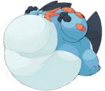  amphibian anthro belly blue_body blue_skin feral fin generation_3_pokemon hi_res immobile male mega_evolution mega_swampert morbidly_obese morbidly_obese_feral morbidly_obese_male nintendo obese obese_feral obese_male overweight overweight_feral overweight_male pokemon pokemon_(species) simple_background solo video_games weight_gain white_belly white_body white_skin zephy_03 