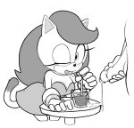  anonymous_artist anthro beverage bodily_fluids breasts cleavage clothed clothing container cum cum_in_mouth cum_inside cup daniela_the_cat domestic_cat dress drinking drinking_cum duo felid feline felis female furniture genital_fluids gloves handwear human male male/female male_human mammal masturbation monochrome sketch table tongue tongue_out 