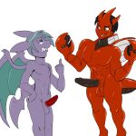  1:1 2016 5_fingers abs angry anthro athletic athletic_anthro athletic_male balls black_hair blue_body blue_fur clenched_teeth crobat desmond_civik digital_media_(artwork) duo erection fingers fur generation_2_pokemon genitals gesture hair hi_res humanoid_hands male male/male manny_best membrane_(anatomy) membranous_wings middle_finger navel nintendo nude penis penis_size_difference phuufy pokemon pokemon_(species) pokemorph purple_hair red_body scizor size_difference smile smirk standing survival_of_the_fittest teeth video_games wings 