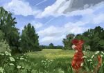 anthro digital_media_(artwork) domestic_cat felid feline felis forest fur hair hi_res looking_at_viewer male mammal nature nature_background outside plant smile solo standing tail tazal tazal_(character) tree whiskers