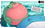 2026 accessory air_inflation anthro artist_logo artist_name belly belly_expansion big_belly big_cheeks black_eyes blue_body blue_hair blush body_inflation border cheek_expansion colored digital_media_(artwork) drizzile duo english_text expansion eyelashes eyes_closed female flower flower_in_hair generation_3_pokemon generation_8_pokemon gravityinbound green_body green_ears green_eyelids green_hair green_tail grovyle hair hair_accessory held_by_string hi_res huge_belly huge_cheeks hyper hyper_belly hyper_cheeks hyper_inflation immobile inflation leaf leaf_hair leaf_tail lizard logo maki_(gravityinbound) multicolored_body multicolored_hair nintendo plant plant_hair pokemon pokemon_(species) pseudo_hair puffed_cheeks purple_hair red_body reptile round_body scalie shaded soleil_(gravityinbound) spherical_inflation sunken_head sunken_limbs tail text text_box two_tone_body white_body white_border yellow_sclera
