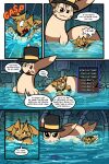 2026 2:3 5_panel_comic absurd_res ambiguous_gender black_cape black_clothing black_eyes black_nose black_text brown_body brown_fur brown_hair cape closed_smile clothing comic dialogue eevee english_text exclamation_point eyebrows eyelashes eyewear feral fur furret generation_1_pokemon generation_2_pokemon hair hat headgear headwear hi_res inner_ear_fluff inventory looking_at_another male monocle motion_lines mouth_closed neck_tuft nintendo one_eye_closed open_mouth open_smile page_number partially_submerged paws pokemon pokemon_(species) pokemon_mystery_dungeon quadruped question_mark sharp_teeth signature smile sound_effects speech_bubble spike_chunsoft swimming talking_to_another teeth text tongue toony top_hat tuft virmir virmir_(character) water wet white_sclera