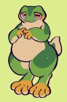 ambiguous_gender amphibian anthro belly big_eyes big_feet big_fingers charlie_(serafphim) cheek_spots colored countershade_arms countershade_tail countershade_torso countershading digitigrade feet fidgeting fingers_together frog glistening glistening_body glistening_skin green_body green_skin hairless hands_together hi_res horizontal_pupils looking_at_viewer multicolored_body multicolored_skin overweight overweight_ambiguous pupils scut_tail serafphim shaded short_tail shy simple_shading sketch smooth_skin solo tail tan_belly thick_neck thick_tail thick_thighs two_tone_body two_tone_skin wet wet_body wet_skin wide_hips yellow_cheeks yellow_eyes yellow_hands yellow_toes