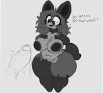  2025 anthro areola belly big_breasts breasts canid canine canis dawrk dawrklawst disembodied_penis duo erection female genitals goo_creature hi_res imminent_sex jackal male male/female mammal monochrome nipples nude penis slightly_chubby thick_thighs vulva wide_hips 