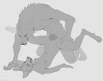 2026 absurd_res animal_genitalia animal_penis anthro anthro_on_anthro anthro_penetrated anthro_penetrating anthro_penetrating_anthro breasts canid canine canine_genitalia canine_penis canis deer digital_media_(artwork) duo emerald_(beleynn) female female_penetrated genitals hi_res kael_(beleynn) knot looking_at_another looking_at_partner looking_pleasured male male/female male_penetrating male_penetrating_female mammal monochrome nipples penetration penis predator_penetrating_prey sex sketch snarling sobakasatany wolf