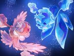  blue_eyes blue_sclera bubble colored_sclera commentary frillish frillish_(female) frillish_(male) fusenryo no_humans one-hour_drawing_challenge pokemon pokemon_(creature) pokemon_focus red_eyes red_sclera underwater untranslatable_commentary 