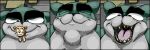 absurd_res anthro big_mouth_(anatomy) duo eyebrows fat_belly felid feline guillotina_(mewgenics) hi_res macro male male/male mammal mewgenics mouth_closed neck_bulge open_mouth sharp_teeth size_difference soft_vore swagbigbelly swallowing teeth thick_eyebrows tongue undead vore wide_mouth