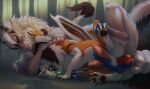 2_penises 4_eyes animal_genitalia animal_penis balls black_body black_fur black_pawpads blue_claws claws dragon duo erection feral fur furred_dragon furred_scalie genital_slit genitals hemipenes hi_res male male/male multi_eye multi_genitalia multi_penis mythological_creature mythological_scalie mythology orange_body orange_fur pawpads penis pink_penis red_claws red_penis reymur scalie sheath white_body white_fur