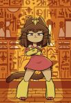  absurd_res animal_crossing ankha_(animal_crossing) anthro armor artist_name brown_body brown_ears brown_fur brown_hair brown_tail cat_tail clothed clothing cosplay crossed_arms crossover crossover_cosplay dancing digital_drawing_(artwork) digital_media_(artwork) domestic_cat dress egyptian egyptian_architecture egyptian_clothing egyptian_headdress emblem felid feline felis female frown fungus fur gameoverse gauntlets glitch_productions gloves hair handwear hi_res kit_(gameoverse) leaf_(animal_crossing) logo looking_at_viewer mammal mario_bros meme meme_pose mushroom narrowed_eyes nintendo pink_clothing pink_dress pink_eyes pokeball pokemon smash_logo snoutless solo spotlight standing starfox_logo super_mushroom tail text the_legend_of_zelda triforce unimpressed whiskers wide_hips 
