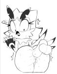  anal anonymous_artist avian beak big_butt bird butt fan_character feathers female hazelle_the_owl monochrome owl sex sketch solo surprise_buttsex surprise_sex surprised 