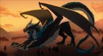 alex_jental_fly big_(disambiguation) black_body black_scales bodily_fluids dragon european_mythology female feral fullcolor fur gigantic glistening glistening_body glistening_skin hi_res horn huge jaggal macro macro_male male morning mythological_creature mythological_scalie mythology open_mouth paws saliva scales scalie solo stretching teeth western_dragon wings
