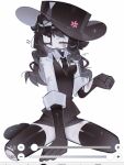  1018sus 1girl :o ;o anger_vein angry art_program_in_frame artful_(die_of_death) between_legs black_boots black_gloves black_hair black_hat black_necktie black_skin black_sweater_vest blank_eyes boots bottomless breasts clenched_hand collared_shirt colored_skin commentary_request convenient_censoring curtained_hair cutout_eyelashes die_of_death elbow_gloves fewer_digits full_body genderswap genderswap_(mtf) gloves hand_between_own_legs hand_up hat highres ibispaint korean_commentary looking_back multicolored_skin necktie no_nose one_eye_closed open_mouth porkpie_hat roblox shirt sidelocks simple_background sitting small_breasts solo sparkle sweater_vest swept_bangs teardrop thigh_boots three-quarter_sleeves torn_clothes torn_gloves turning_head two-tone_skin v-shaped_eyebrows wariza wavy_hair white_background white_shirt white_skin 