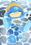 2025 anthro anus aquatic balls biped blue_body cat_smile catfish digital_drawing_(artwork) digital_media_(artwork) fin fish foreskin genitals glistening glistening_body hands_behind_head hi_res high-angle_view humanoid_genitalia humanoid_penis male male_anthro mascot multicolored_body navel partially_submerged penis plantigrade relaxed_expression relaxing rinrin_(pixiv) shaded soft_shading solo swimming tail tail_fin tan_body two_tone_body unretracted_foreskin wet wet_body whiskers