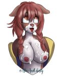  absurd_res ahegao alexandliberty alpha_channel anthro bodily_fluids breasts brown_body brown_fur canid canine canis clothing cum cum_on_face domestic_dog exposed_breasts female fur genital_fluids hair hi_res hololive jacket korone_inugami looking_pleasured mammal multicolored_body multicolored_fur nipples red_hair solo solo_focus topwear virtual_youtuber vtuber white_body white_fur yellow_clothing yellow_jacket_(clothing) yellow_topwear 