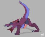  anthro anus ass_up balls beak butt capcom claws erection flying_wyvern genitals grey_background jack-o&#039;_pose knot male monster_hunter nargacuga penis pose presenting presenting_hindquarters raised_tail simple_background sodacaps solo video_games 