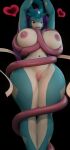  &lt;3 absurd_res anthro big_breasts blue_body breasts female generation_2_pokemon genitals hi_res legendary_pokemon nintendo nipples pokemon pokemon_(species) pussy smile stuck suicune tentacles thick_thighs video_games white_body xlkev 