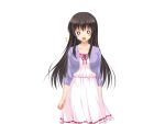  0_0 1girl ^^^ aomi_riru black_hair blush breasts cardigan cowboy_shot dress game_asset hair_between_eyes large_breasts large_variant_set layered_clothes long_hair long_sidelocks mikami_juri non-web_source official_art open_mouth self-datamine sidelocks simple_background solo standing tachi-e transparent_background v-shaped_eyebrows variant_set yumemi_ga_cheek! 