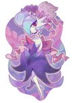  1girl absurdres alternate_color black_dress black_flower black_gloves blue_hair bob_cut colored_skin commentary dress elbow_gloves flower gardevoir gloves hair_over_one_eye hat hat_flower highres kkakong88 mega_gardevoir mega_pokemon pokemon pokemon_(creature) red_eyes shiny_pokemon strapless strapless_dress white_skin 