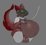  anthro balls belly big_balls big_belly bloated clothing collar detailed_navel genitals hand_on_own_belly hand_on_stomach hi_res huge_balls kneeling leash leash_and_collar legwear machine male navel protogen smile thigh_highs yerbabuena 