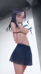  1girl arms_behind_back bdsm black_hair blush bondage bound bound_arms breasts grey_eyes highres long_hair masturbation medium_breasts murakami_suigun nipples object_insertion open_mouth original sex_toy solo sweat topless 