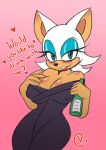  absurd_res drunk female fever_venus_(artist) flirting_with_viewer hi_res rouge_the_bat sega sonic_the_hedgehog_(series) substance_intoxication text 