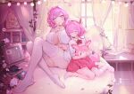  absurdres as_i've_written_(honkai:_star_rail) babydoll book bow bowtie breasts color_connection commentary_request cyrene_(honkai:_star_rail) cyrene_(philia093)_(honkai:_star_rail) diamond-shaped_pupils diamond_(shape) elf elysia_(herrscher_of_human:_ego)_(honkai_impact) elysia_(honkai_impact) flower hair_color_connection hair_flower hair_intakes hair_ornament highres honkai:_star_rail honkai_(series) honkai_impact_3rd indoors inoue_marina lamp large_breasts long_hair looking_at_viewer mem_(honkai:_star_rail) multicolored_hair on_bed panties pillow pink_hair pink_skirt pointy_ears purple_eyes red_bow red_bowtie shirt skirt smile symbol-shaped_pupils thighhighs two-tone_hair underwear very_long_hair voice_actor_connection white_babydoll white_hair white_panties white_shirt white_thighhighs yanning yu_chien_(yuchien4221) 