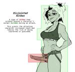  1girl bandaid bandaid_on_face bandaid_on_nose beck_shiloh breasts cleavage commentary covered_nipples cowboy_shot cross_scar dark-skinned_female dark_skin dildo english_commentary english_text eyebrow_cut hair_pulled_back hands_on_own_hips high_ponytail highres hitbox limited_palette medium_breasts ponytail raised_eyebrow rumble_after_dark scar scar_on_arm scar_on_cheek scar_on_face scar_on_leg scar_on_shoulder scar_on_stomach sex_toy solo spicymancer sports_bra strap-on tongue tongue_out 