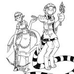  barefoot bow_(weapon) crossbow cupid futaba_channel heart kyuuki maid monochrome monster_girl nijiura_maids paws shikyou-aki_(placeholder) tail tiger_tail toukotsu weapon wings 