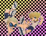  2boys blond blonde_hair dylan_keith glasses inazuma_eleven inazuma_eleven_(series) male male_focus mark_kluger mark_kruger multiple_boys panty_&amp;_stocking_with_garterbelt parody style_parody 
