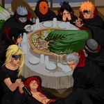  akatsuki akatsuki_(naruto) deidara drunk hidan hoshigaki_kisame kakuzu konan lowres luke_(artist) naruto pain_(naruto) pein sasori tobi uchiha_itachi zetsu 