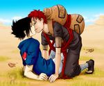  2boys gaara kiss kissing male multiple_boys naruto red_hair uchiha_sasuke yaoi 