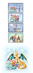  charizard comic fire highres pikachu pokemon pokemon_comic red translation_request venusaur 