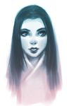  blue_hair female girl head japanese_clothes kimono long_hair speedpaint 