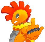  lowres male_focus middle_finger pokemon pokemon_(game) pokemon_black_and_white pokemon_bw scrafty simple_background solo zuruzukin 