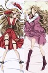  1girl alternate_costume arm_warmers armpits arms_up ass barefoot bdsm blush bondage bound breasts brown_hair casual code_geass collarbone cuffs dakimakura detached_sleeves dress eyes_closed feet kneehighs kneepits legs long_hair looking_at_another lying moe nunnally_lamperouge on_back on_stomach parted_lips pillow purple_eyes shackles slave_uniform sock_pull socks thigh_strap toes wavy_hair 