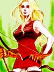  archer_(fft) armor blonde_hair bow_(weapon) final_fantasy final_fantasy_tactics gloves long_hair ninomiya_naki solo thighhighs weapon 